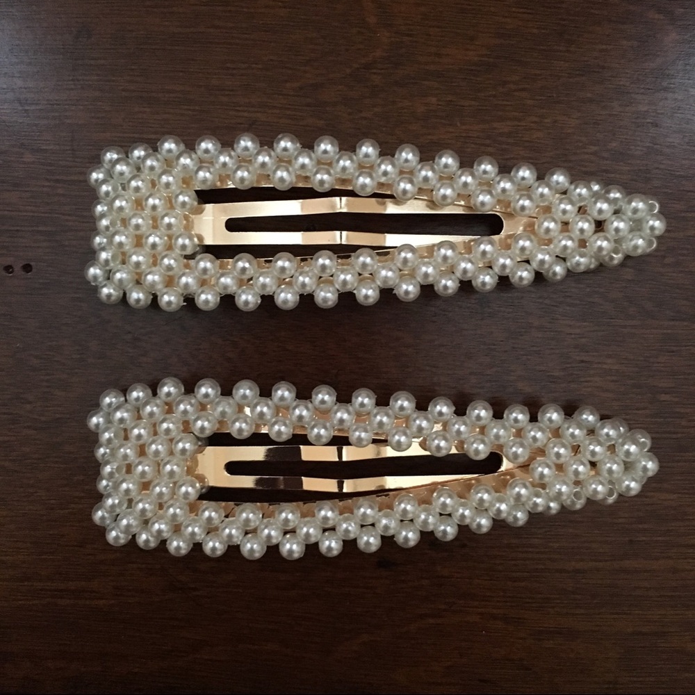 New Pearl Hair Clip Snap Barrette 2 for $20